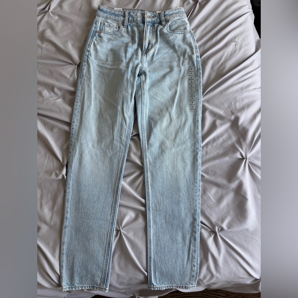 American Eagle Mom Jean Blue Breeze Strigid Regular 25W Size 0 NWT